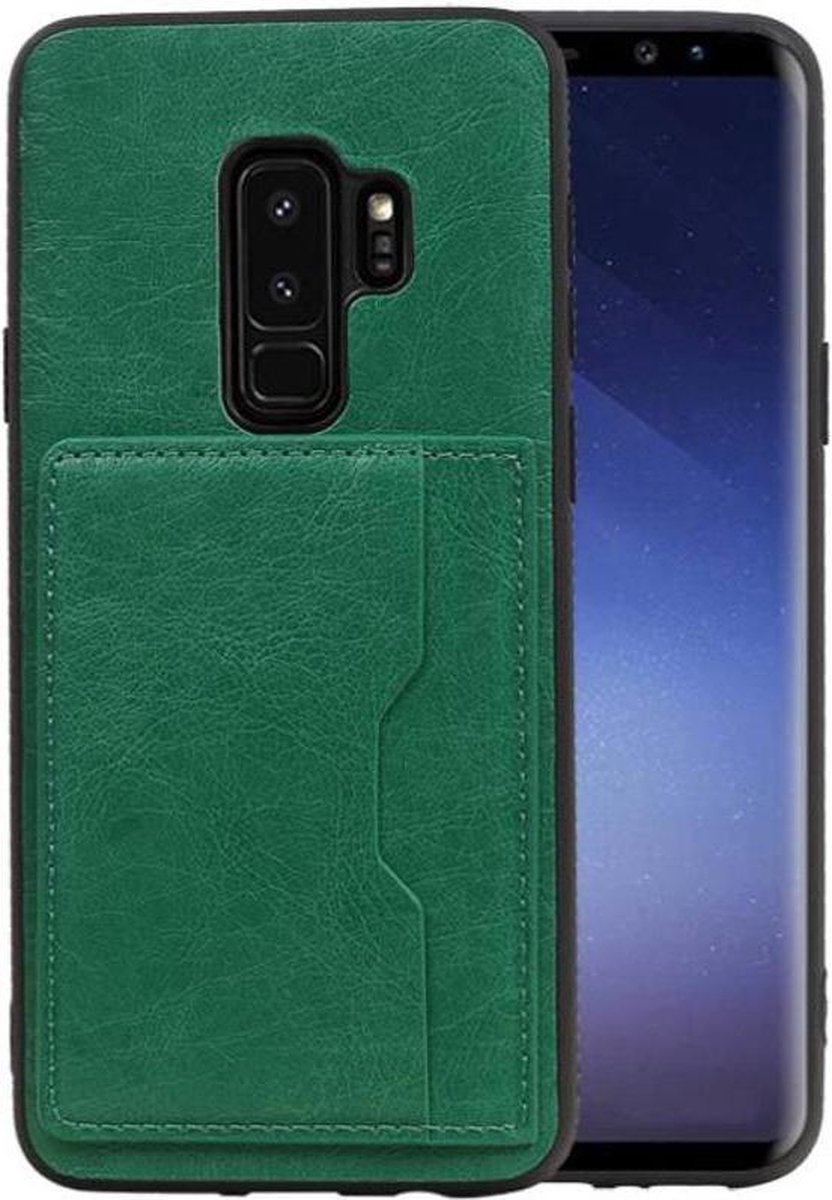 Groen Staand Back Cover 1 Pasje Hoesje voor Samsung Galaxy S9 Plus