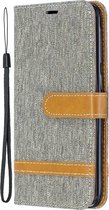 Denim Book Case - Samsung Galaxy A20e Hoesje - Grijs