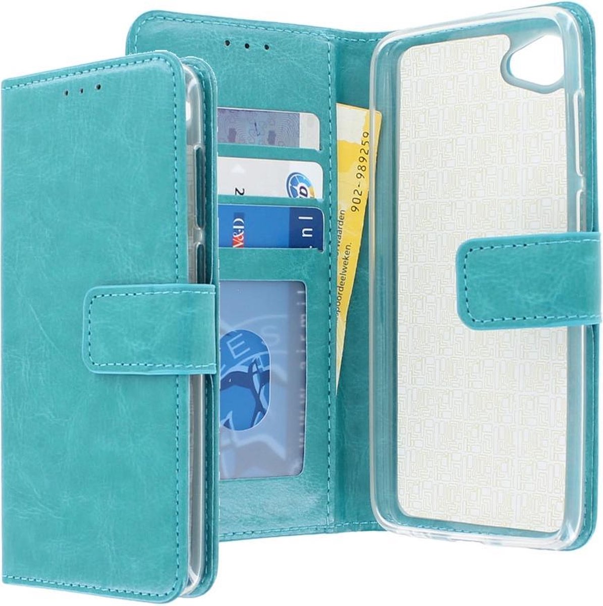HTC Desire 12 Bookcase hoesje - CaseBoutique - Effen Turquoise - Kunstleer