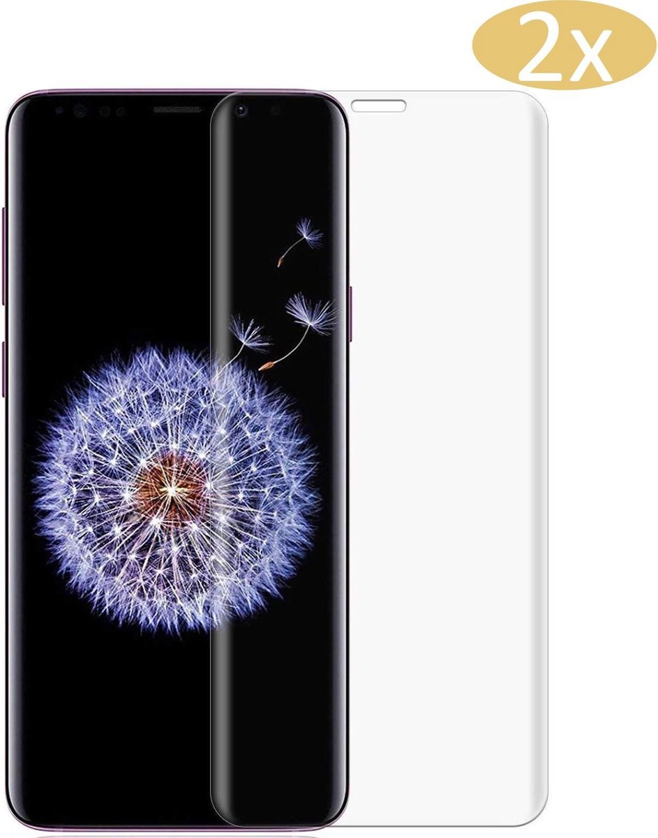 2x Screenprotector geschikt voor Samsung Galaxy S9 Plus - Volledig Dekkend Full Coverage Screen Protector - van iCall