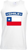 Singlet shirt/ tanktop Chileense vlag wit heren 2XL