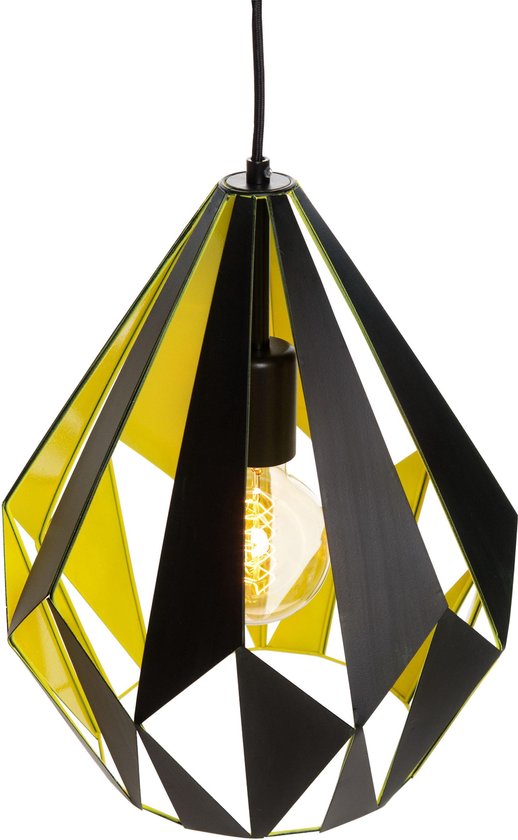 EGLO Vintage Carlton 1 - Lampe à suspension - Ø310MM. - Zwart, jaune