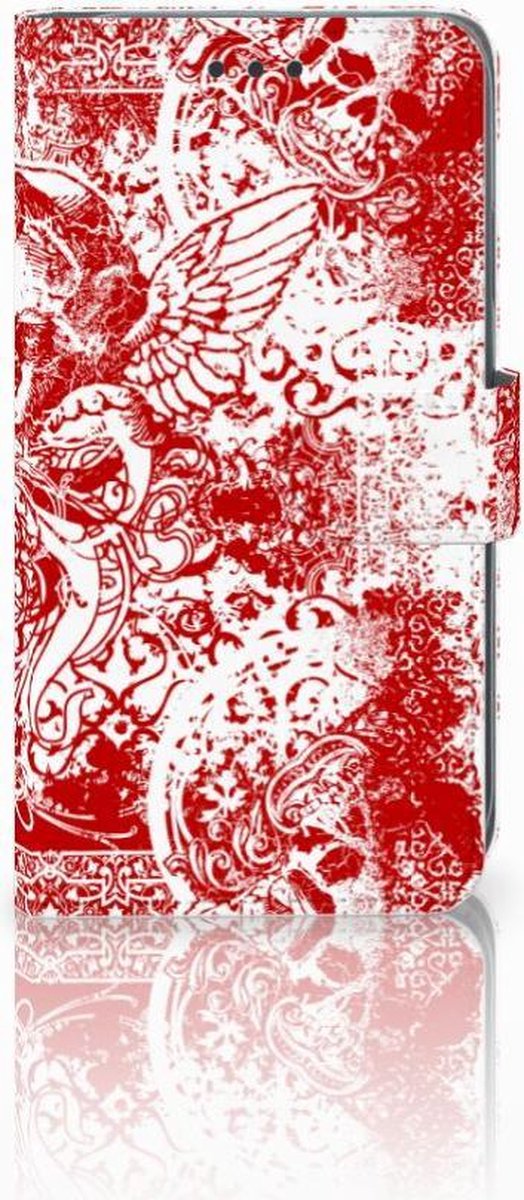 Telefoonhoesje met Naam Apple iPhone Xr Angel Skull Rood
