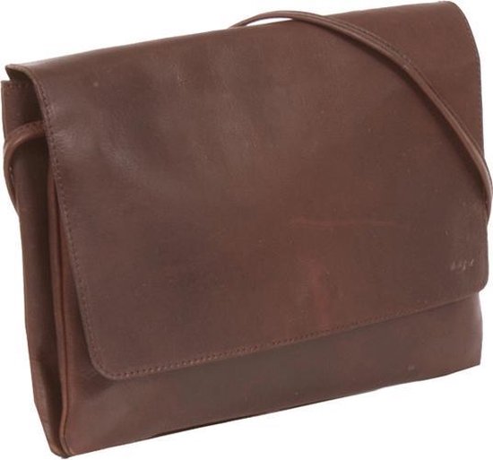 Deborah Cognac Leather Shoulderbag 2 Comp Big 28x5x20cm