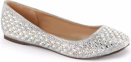 Zilveren ballerina schoenen met glitters voor dames 39 | bol.com