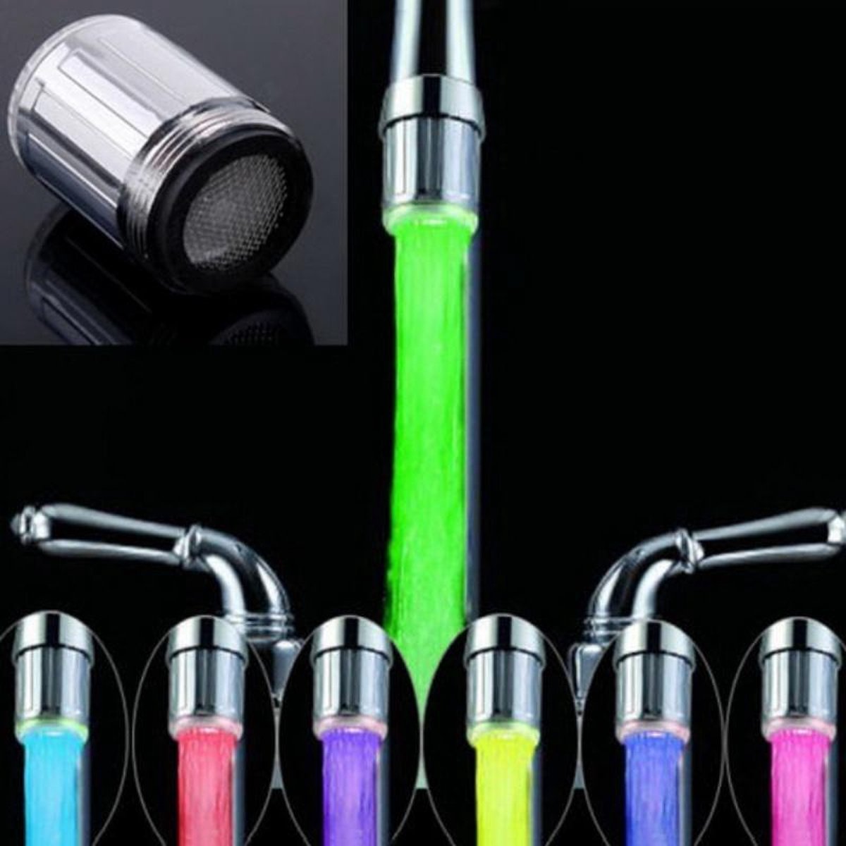 Belichamen geur Heel LED Licht Kraankop | 2 Stuks | 7-Kleuren | Lichtgevend Kraanwater | Geen  Batterij... | bol.com