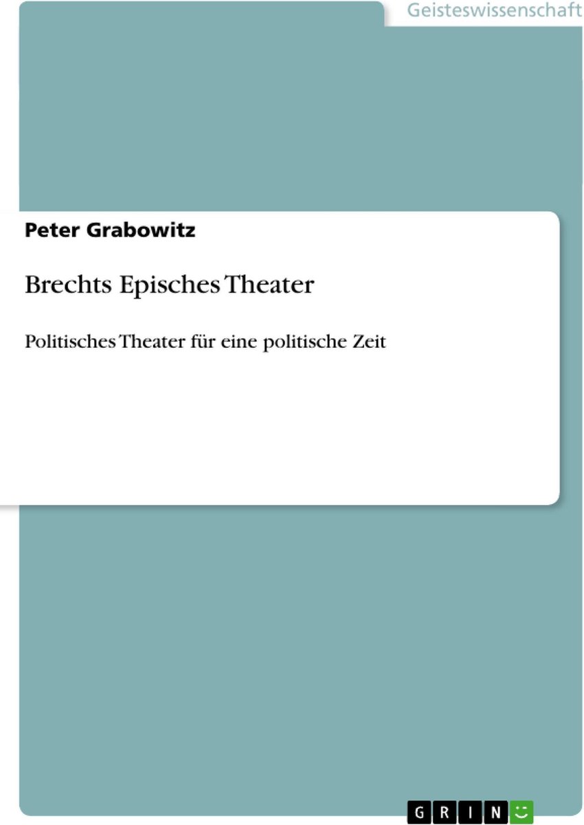 Bol Com Brechts Episches Theater Ebook Peter Grabowitz Boeken