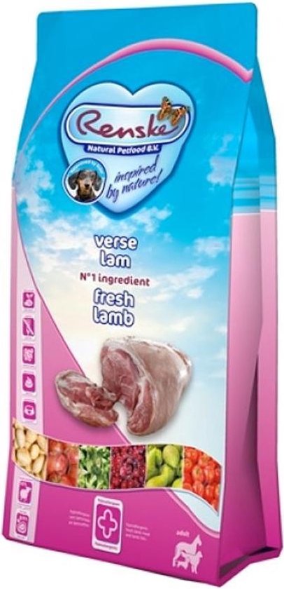 Renske Super Premium Adult Verse Lam - Graanvrij - Hond - Droogvoer - 600 gr