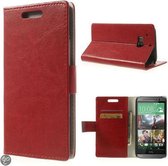 Magnetic flap wallet case hoesje HTC One M8 rood