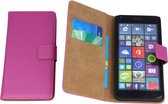 Nokia Lumia 640 Luxe PU Leather Book Case Fuchsia
