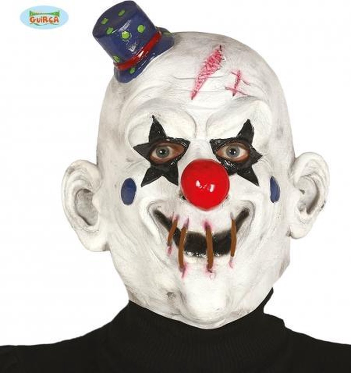 Masker halloween clown met hoed - de Feestneus-uden