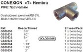T stuk pijp female 1 draad 1 stuk (GS30533)