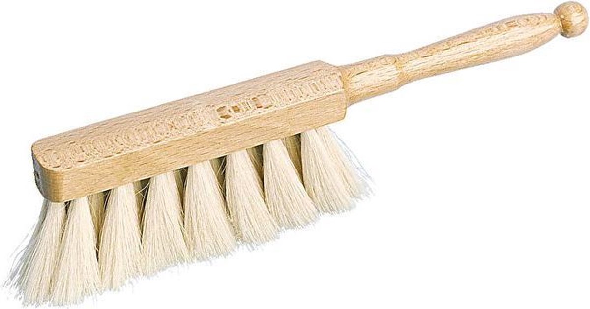 Tekening bezem hout met varkenshaar