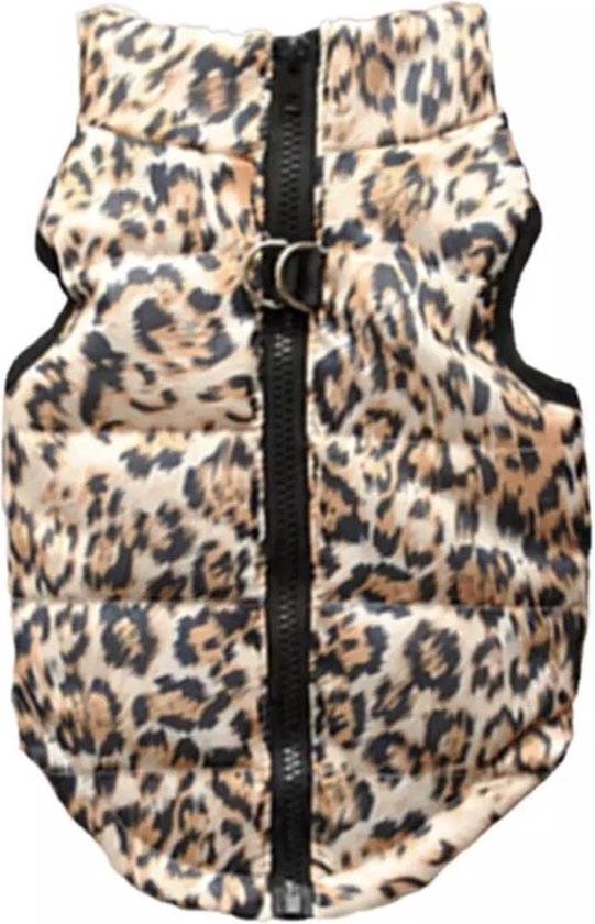 Body warmer voor honden - Bodywarmer voor honden - Honden bodywarmer - Maat L - Luipaard print