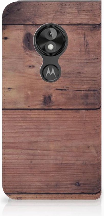 Motorola Moto E5 Play Uniek Standcase Hoesje Old Wood