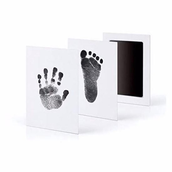 Baby voet- & handafdruk inkt setje - zwart 2 stuks (Kraamkado) — afbeelding 3
