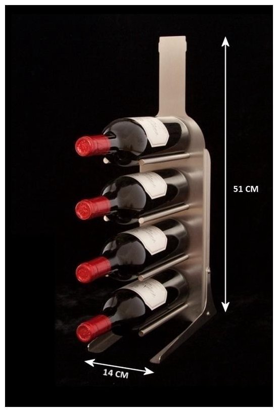Design Wijnrek Bourgogne Klein - RVS - Wijnfles - Flessenrek - Wijn - Mooi | bol.com
