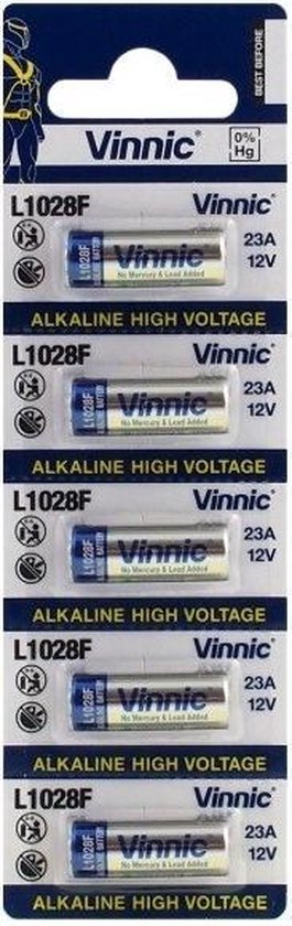 12V L1028 BATTERY VINNIC ALKALINE L1028F L1028 LRV08 23A MN21 A23 EXPIRY 04/24 E - Foto 8