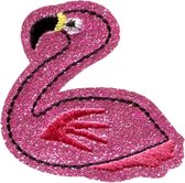 Strijk Applicatie Flamingo Glitter