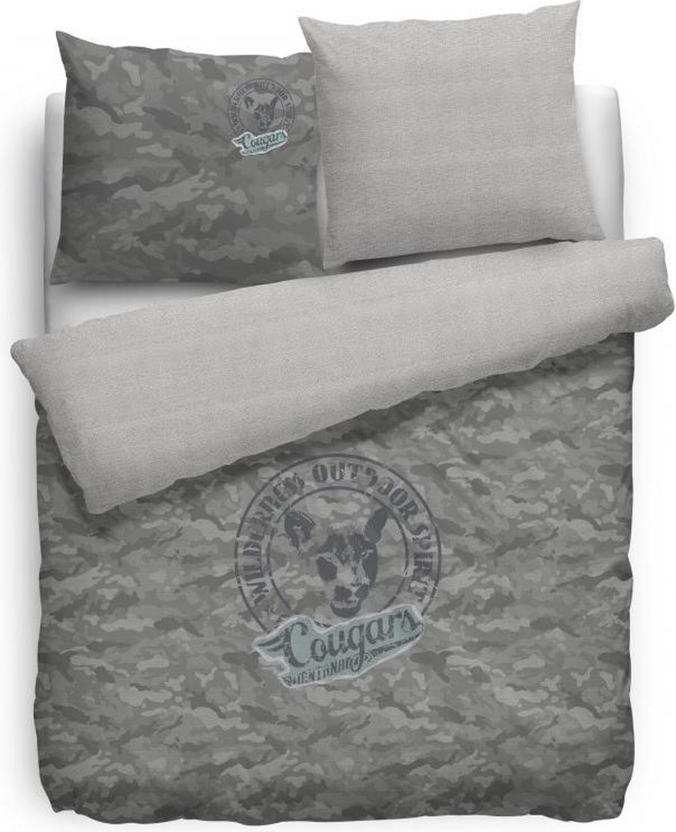 Covers & Co Camo Cougars Dekbedovertrek - Litsjumeaux - 240x200/220 cm - Grijs