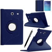 Samsung Galaxy Tab E 9.6 Inch Hoes Cover 360 graden draaibare Case donker blauw