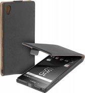Zwart eco leather flipcase voor Sony Xperia Z5 Premium Telefoonhoesje