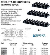 Terminal ∅ 10 rails/blokken max 65 Amp (6 circuits. 133,6 x 33,27mm) (BS2606)