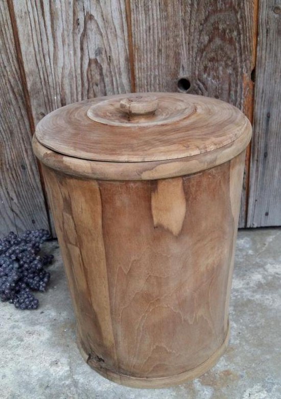 Teak hout afvalbakje voor badkamer of toilet | bol.com