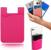 Opplakbare pasjeshouder - Silicone hoesje voor op telefoon - Universele Cardholder – Roze