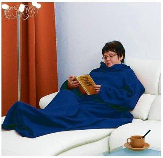 winnaar zwaard Rendezvous Snug fleece deken met mouwen - Blauw - TV - Warmtedeken - Bankdekentje -  Bankdeken -... | bol.com