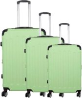 Travelsuitcase kofferset 3 delig-ABS-Groen