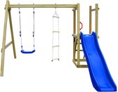 Grote Tuin Speelhuis met Schommels Klimladder en Glijbaan 242x237x175cm - Speeltoestel Tuin voor Kinderen - Speeltoestel voor Buiten - Speeltoren