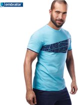 Embrator T-shirt met grafische print turquoise maat M
