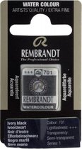 Rembrandt water colour napje Ivory Black (701)
