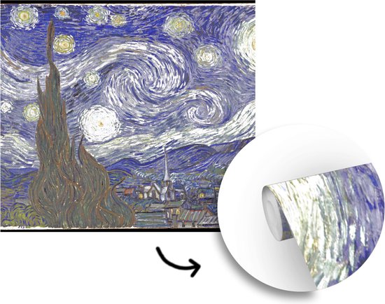 Papier peint - Papier peint Papier peint photo Nuit étoilée - Vincent van Gogh - Largeur 280 cm x hauteur 280 cm