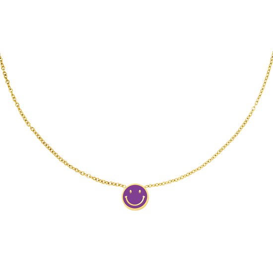 Collier Smiley - Yehwang - Collier - 38 + 5 cm - Or/ Violet