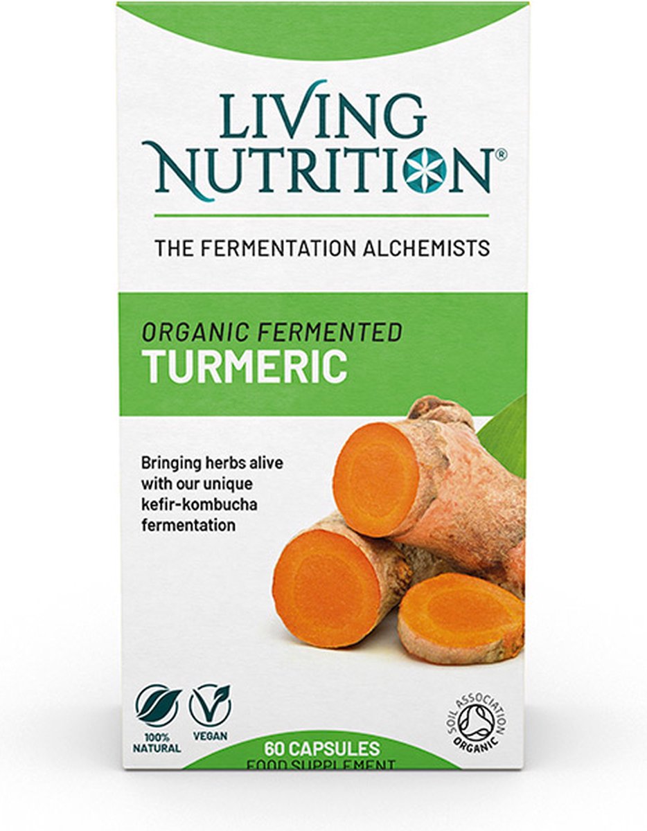 Goedkoopste Living Nutrition - Biologisch gefermenteerde Kurkuma supplement - Vegan Turmeric - curcuminen - biotica