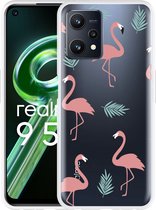Realme 9 5G Hoesje Flamingo Pattern - Designed by Cazy