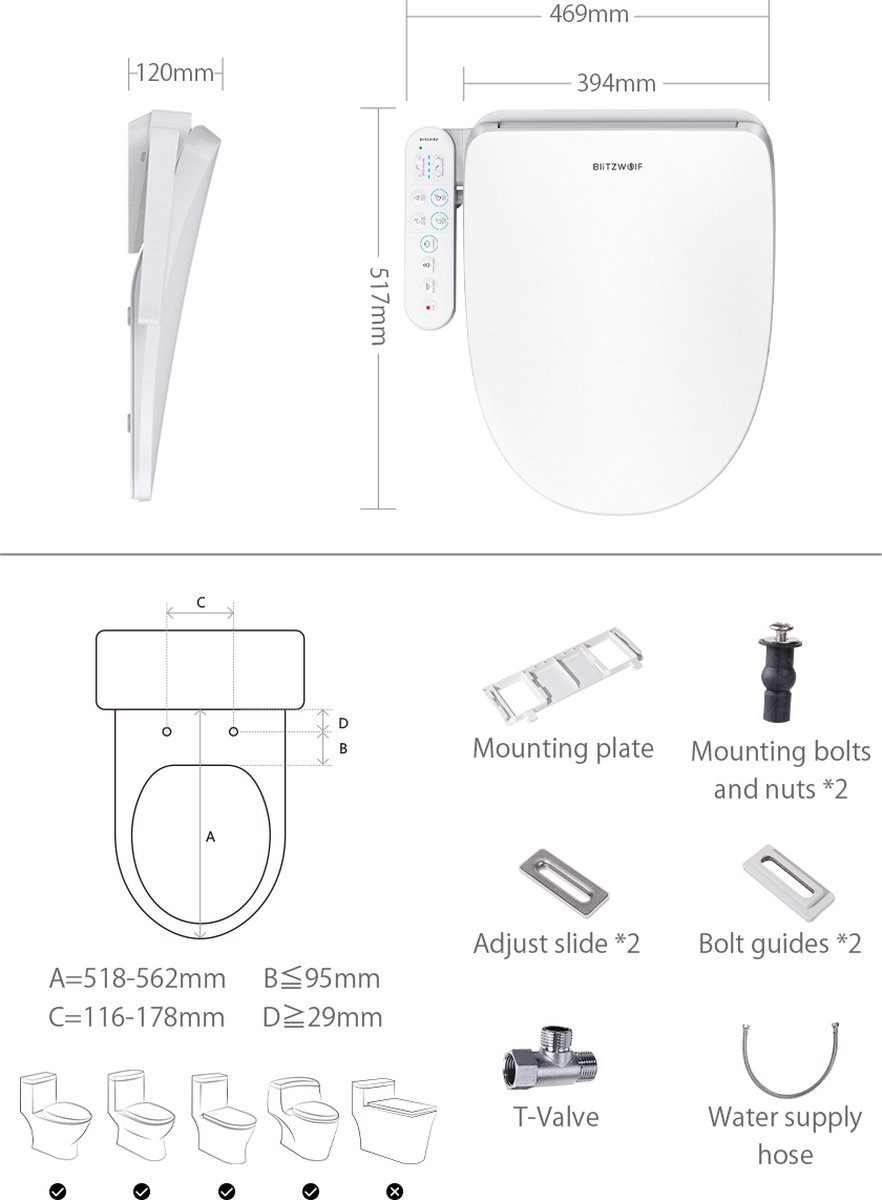 Dib C430R Bidet | Elektronisch douchewc - aangepast-sanitair - badkamer