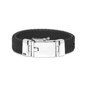 SILK Jewellery - Zwarte Armband - Alpha - 641BLK.22 - Maat 22,0