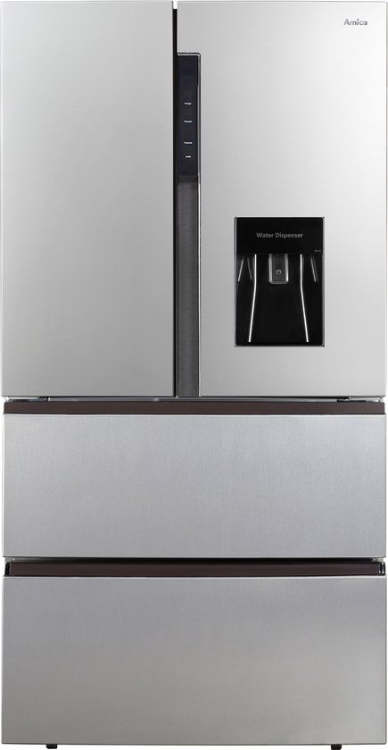 Koelkast: Amica AFN9511DX1  Amerikaanse Koelkast + Waterdispenser - 2 vriesladen, van het merk Amica