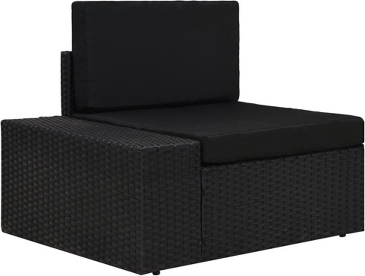 vidaXL - Hoekbank - met - rechterarmleuning - sectioneel - poly - rattan - zwart