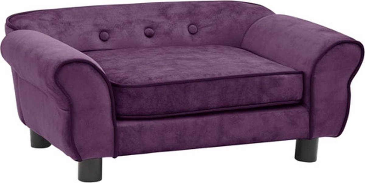 vidaXL Hondenbank 72x45x30 cm pluche bordeauxrood
