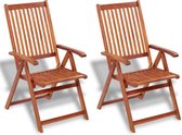 vidaXL - Tuinstoelen - inklapbaar - 2 - st - massief - acaciahout - bruin