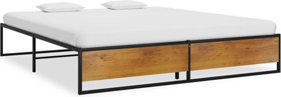 vidaXL - Bedframe - metaal - zwart - 160x200 - cm