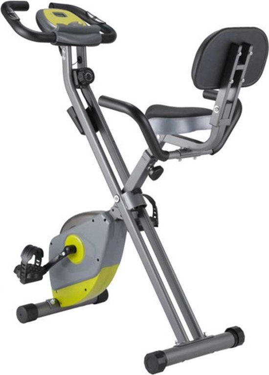 Orange Gym, X-bike opvouwbare hometrainer – incl. rugsteun, 8 weerstandsniveaus, LCD monitor, fiets