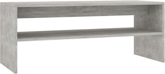 vidaXL - Salontafel - 100x40x40 - cm - bewerkt - hout - betongrijs