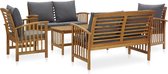 vidaXL Ensemble de salon 5 pièces avec coussins en bois d'acacia massif