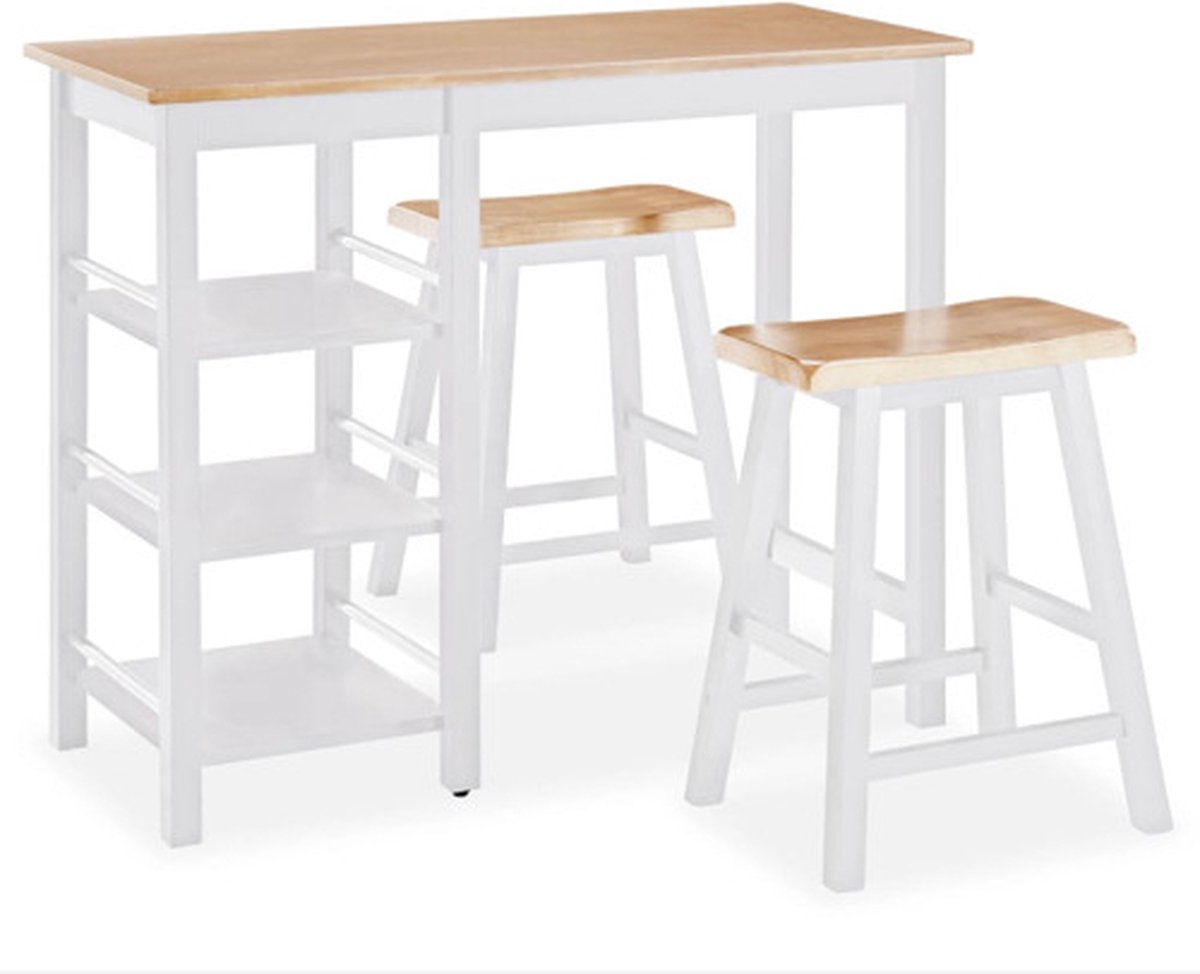 vidaXL - 3-delige - Barset - MDF - wit