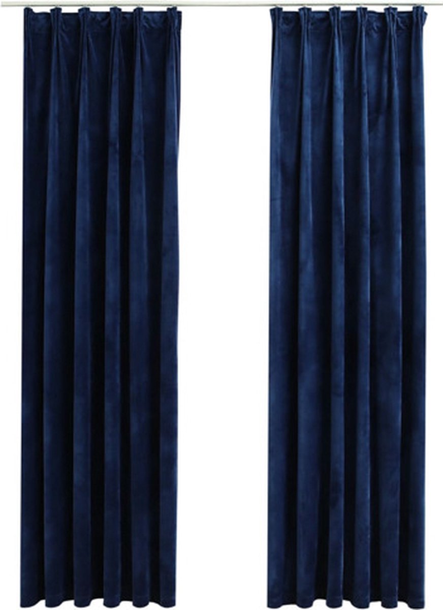 Gordijnen verduisterend met haken 2 st 140x175 cm gebroken wit